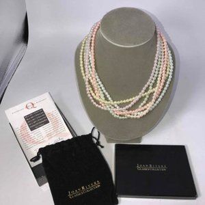 JOAN RIVERS Pastel PEARL Torsade CLASSIC Necklace VINTAGE